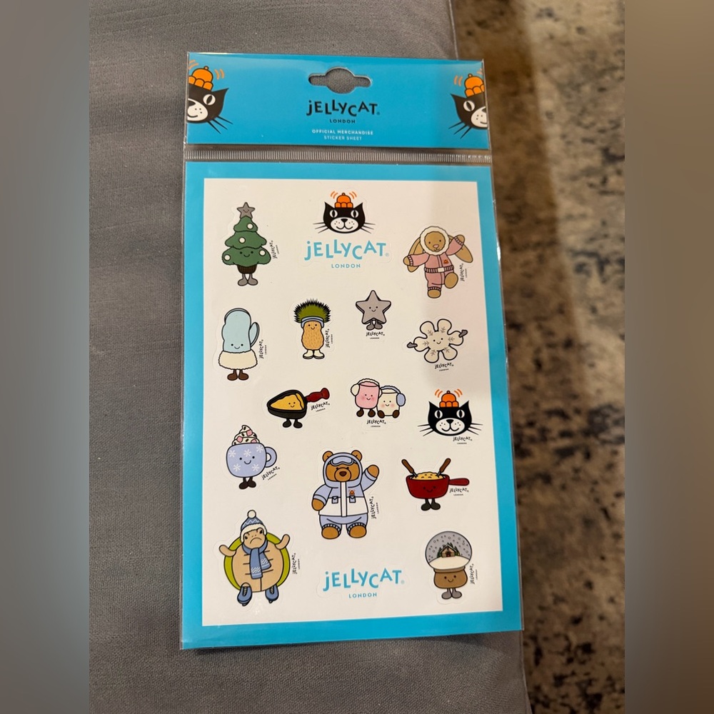 Jellycat London Official‎ Merchandise Sticker Sheet XMAS2STICK